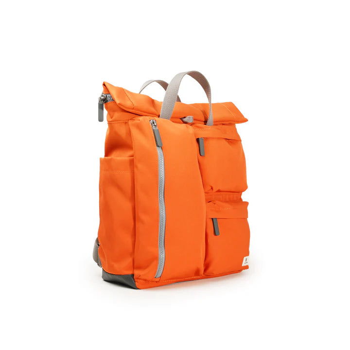 Side view of Orange, Richmond backpack.