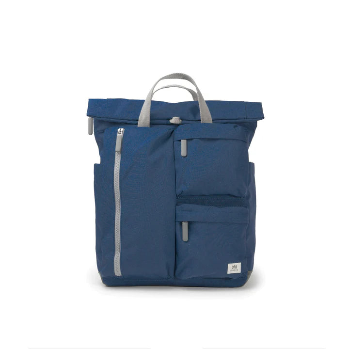 front of deep blue Richmond backpack.