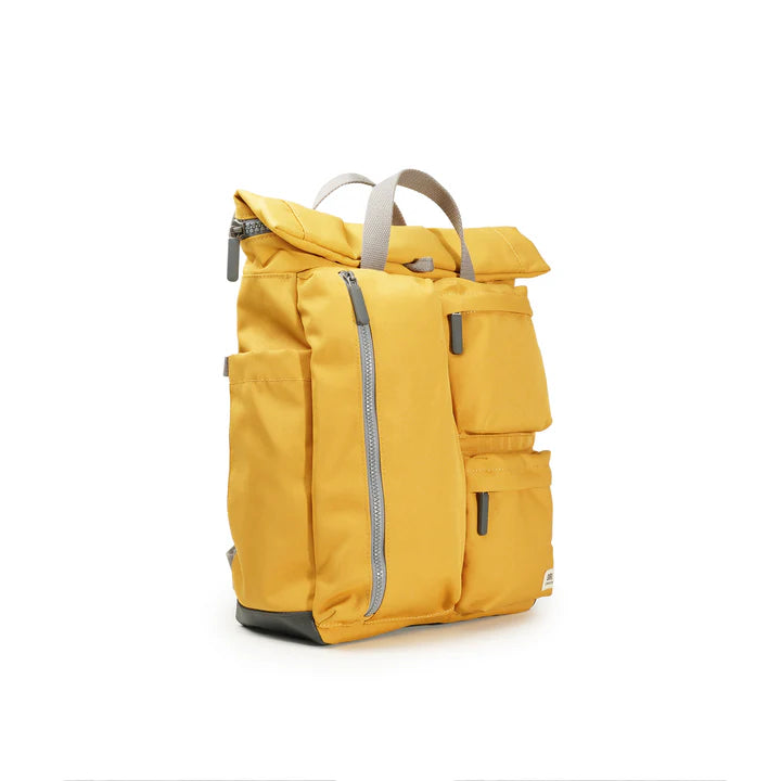 side view of yellow Richmond backpack.