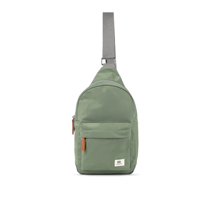 grey green Willesden sling bag.