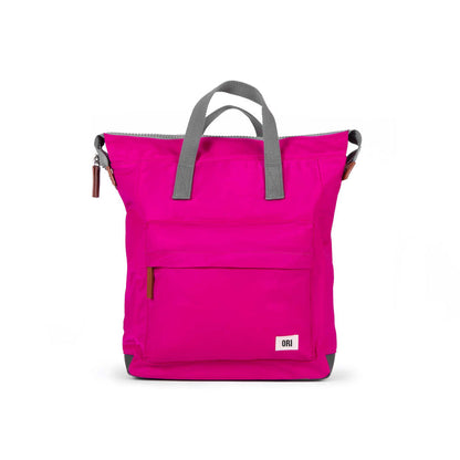 front view of pink bantry b backpack.