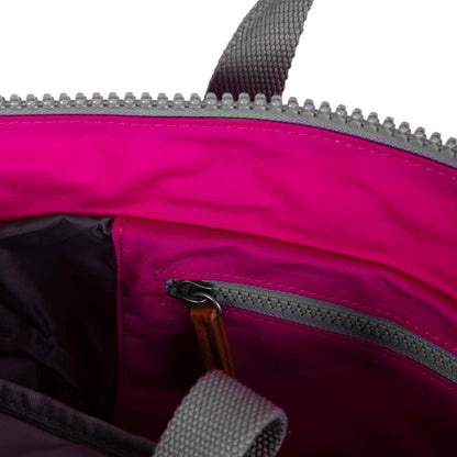 interior view of pink bantry b backpack.