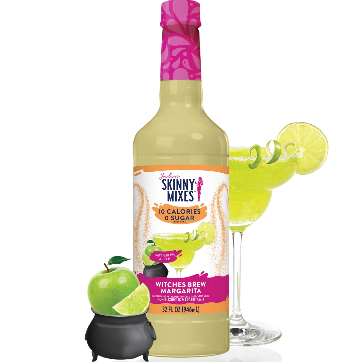 Jordan's Skinny Mixes - Witches Brew Green Apple Margarita Sugar Free Mixer