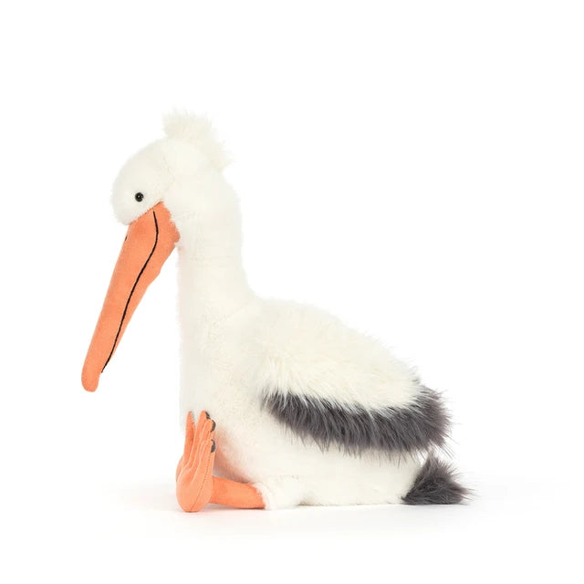 side view of Keli Pelican Plush Toy