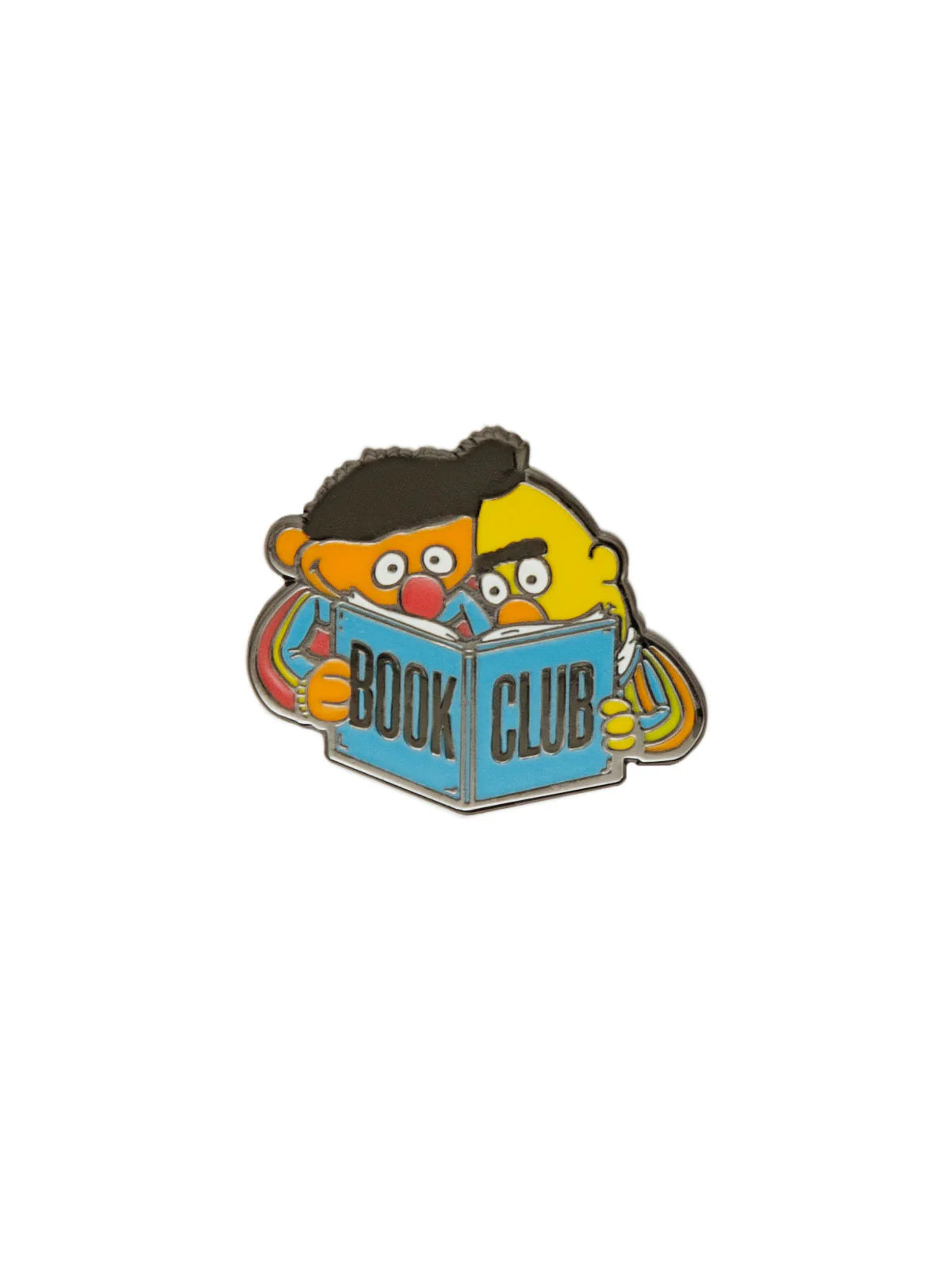 bert & ernie reading a book titled book club