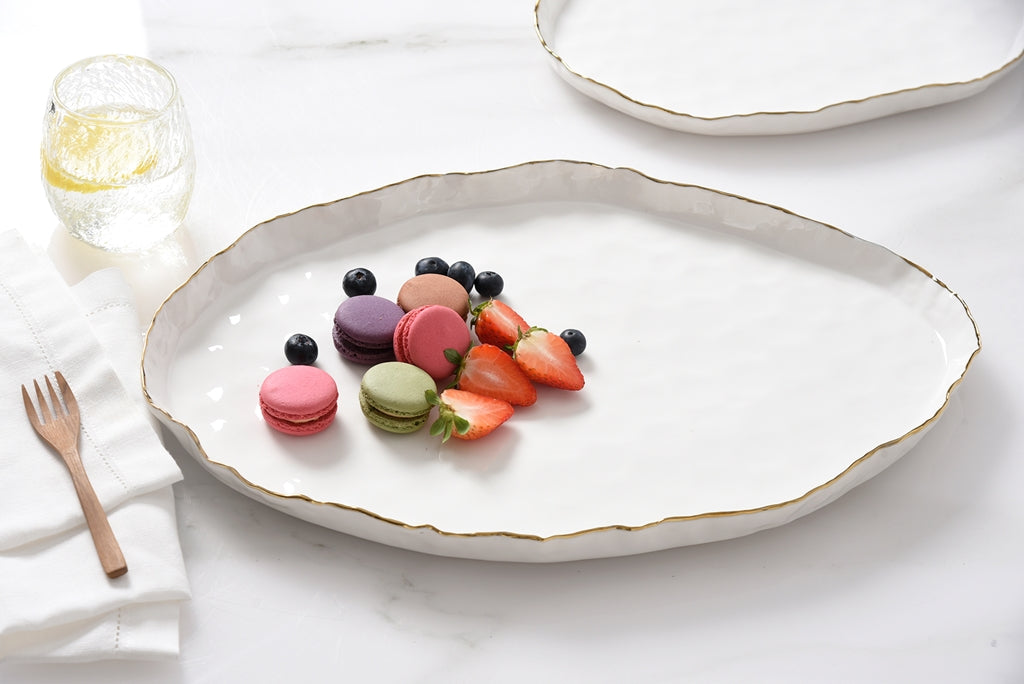 Portofino Large Oval Platter with cookies on it.