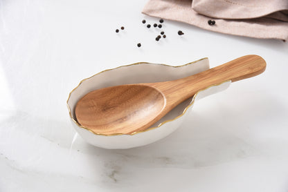 portofino spoon rest with a wooden spoon on it
