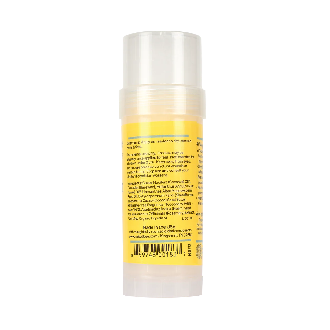 back view of Naked Bee Restoration Foot Balm
