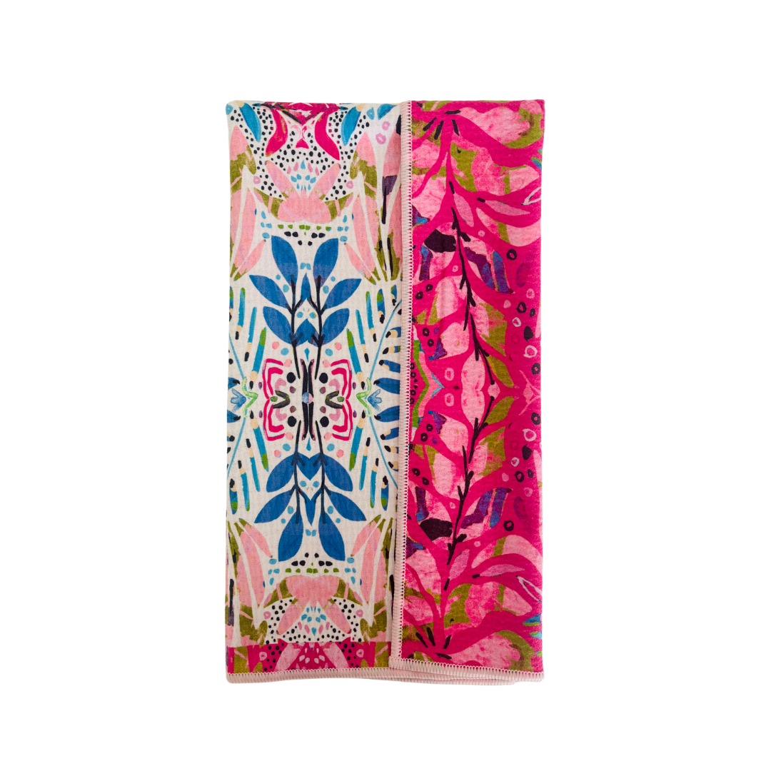 amina tea towel folded to show the front and back sides