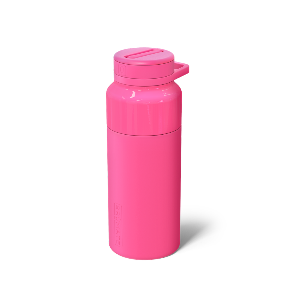 neon pink rotera water bottle.