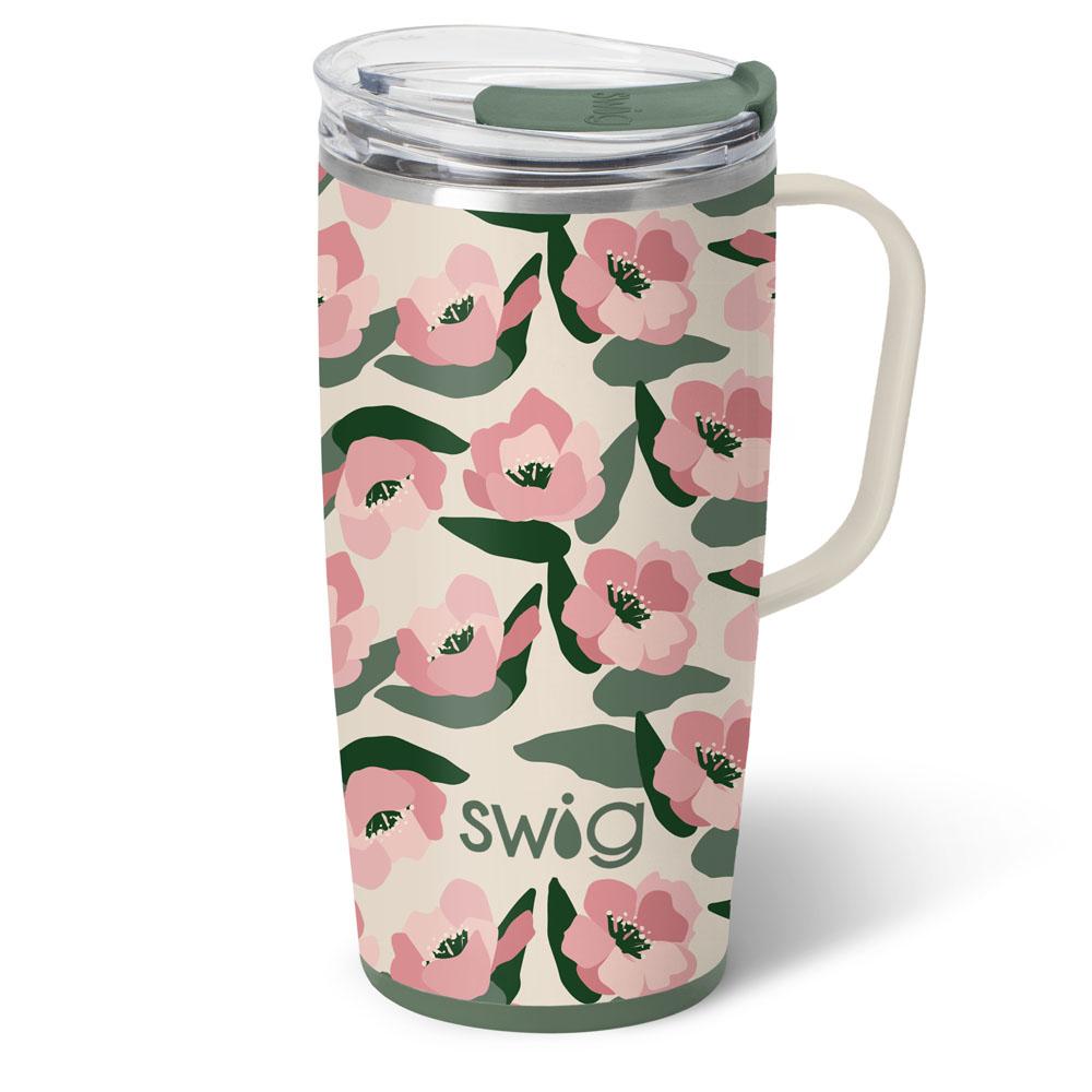 Sweet Pea 22 ounce Travel Mug with f loral design