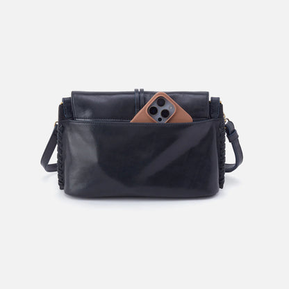 back view of expedition crossbody in navy horizon