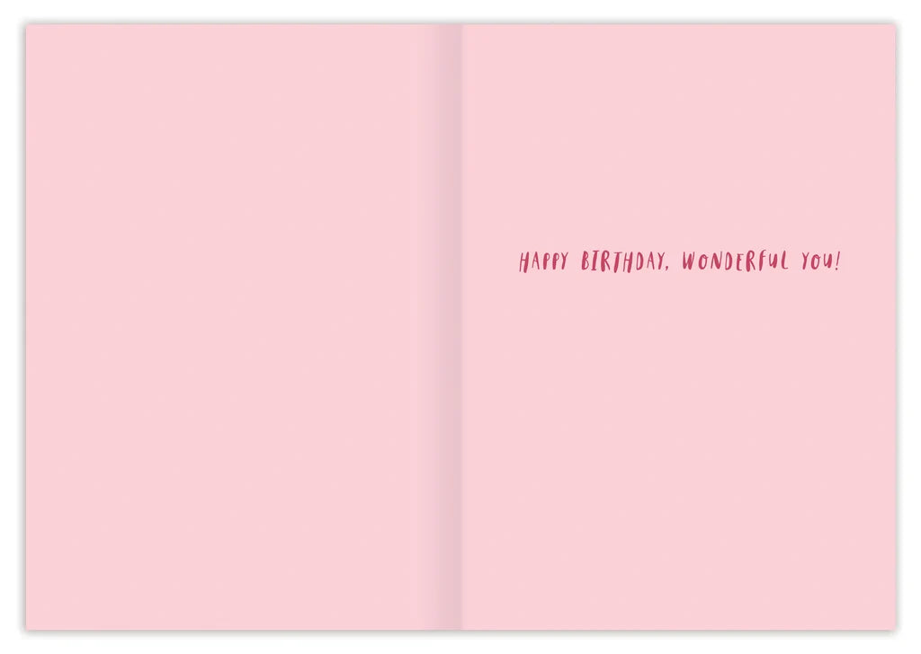 inside of card pink with pink text