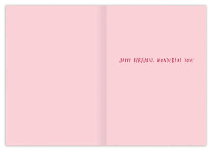 inside of card pink with pink text