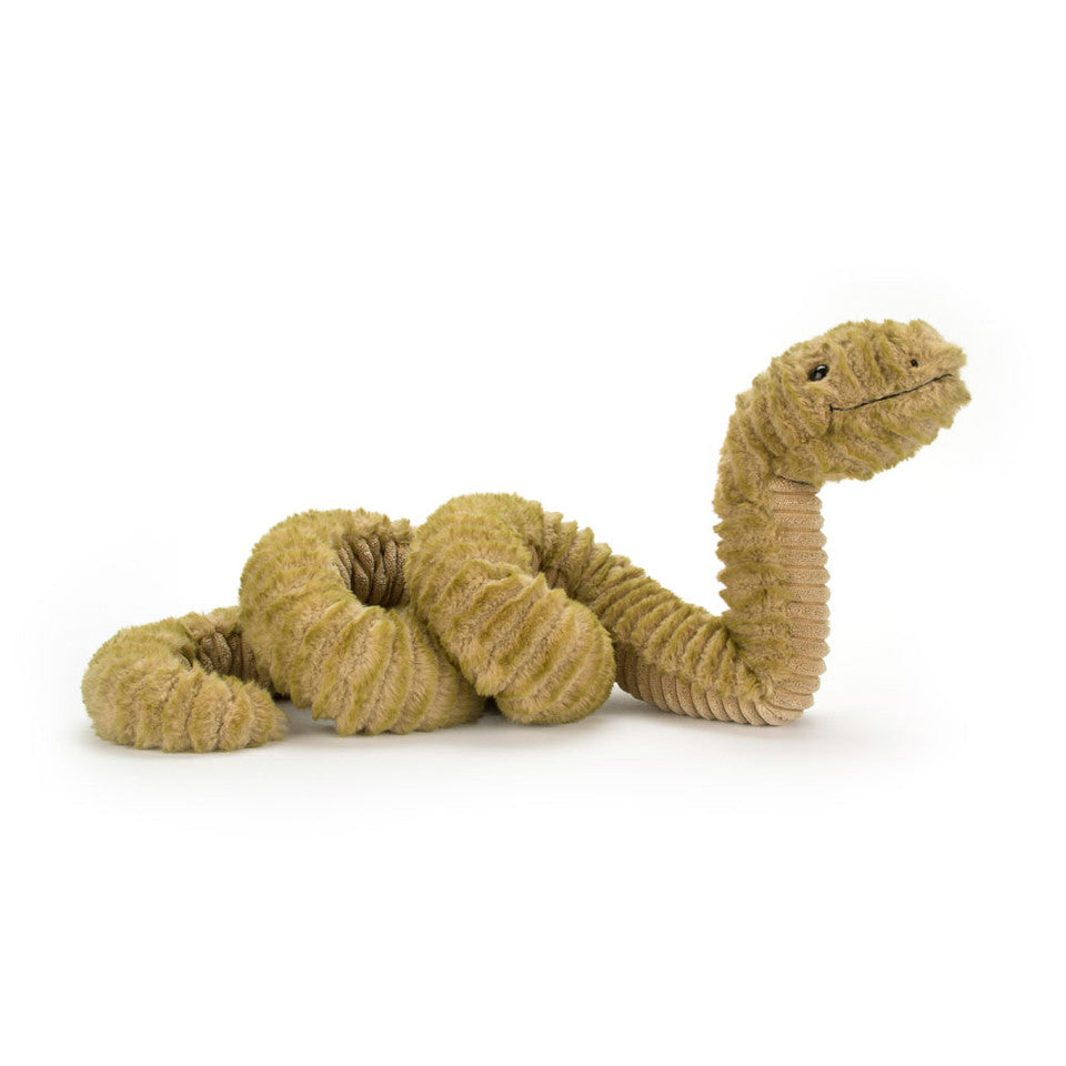 side view of Slither Snake Plush Toy.