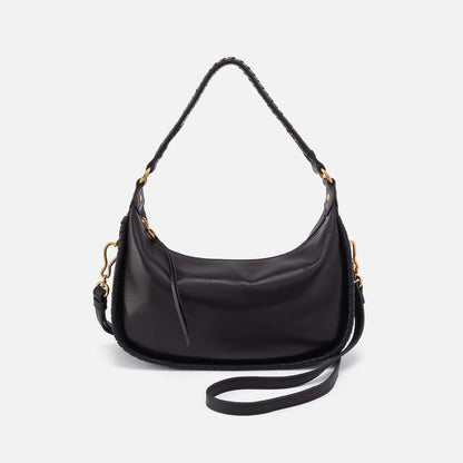 front view of Mia bag in black with crossbody strap