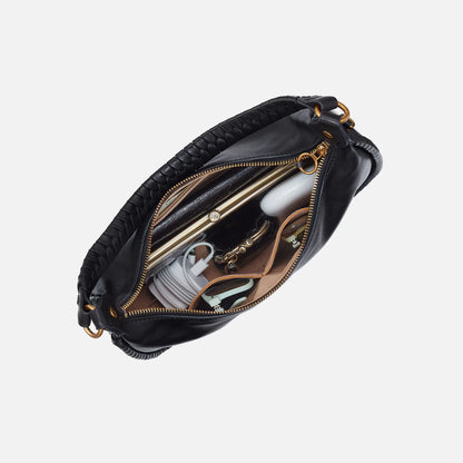 top down view of stuff inside the black mia bag