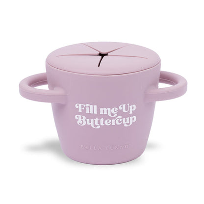 lavender container with 'Fill me Up Buttercup' text shown on a white background