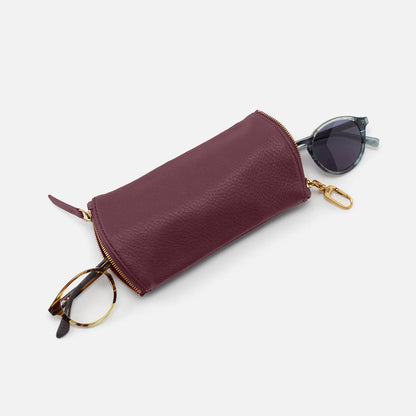 mulberry glaze Spark Glasses Case wit glasses coming out of both ends