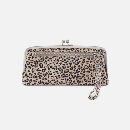 back view of leopard Cora Large Frame Wallet.