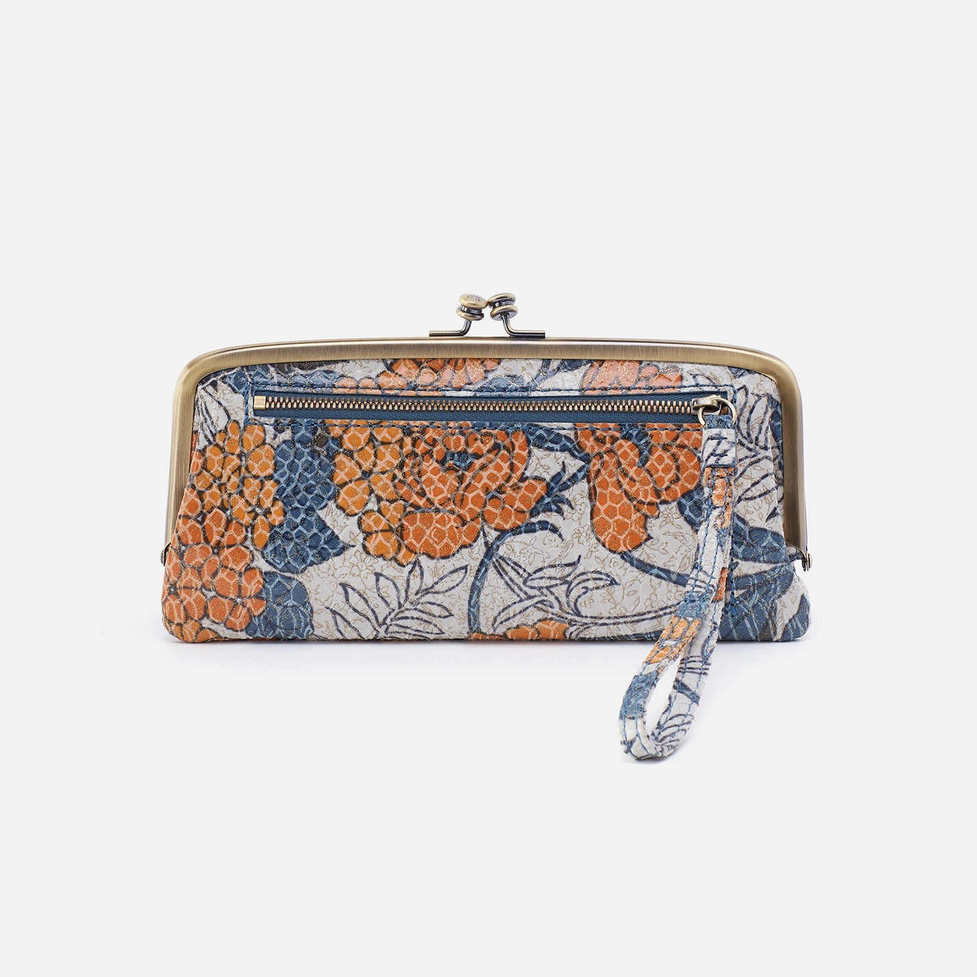 back view of orange blossom Cora Large Frame Wallet.