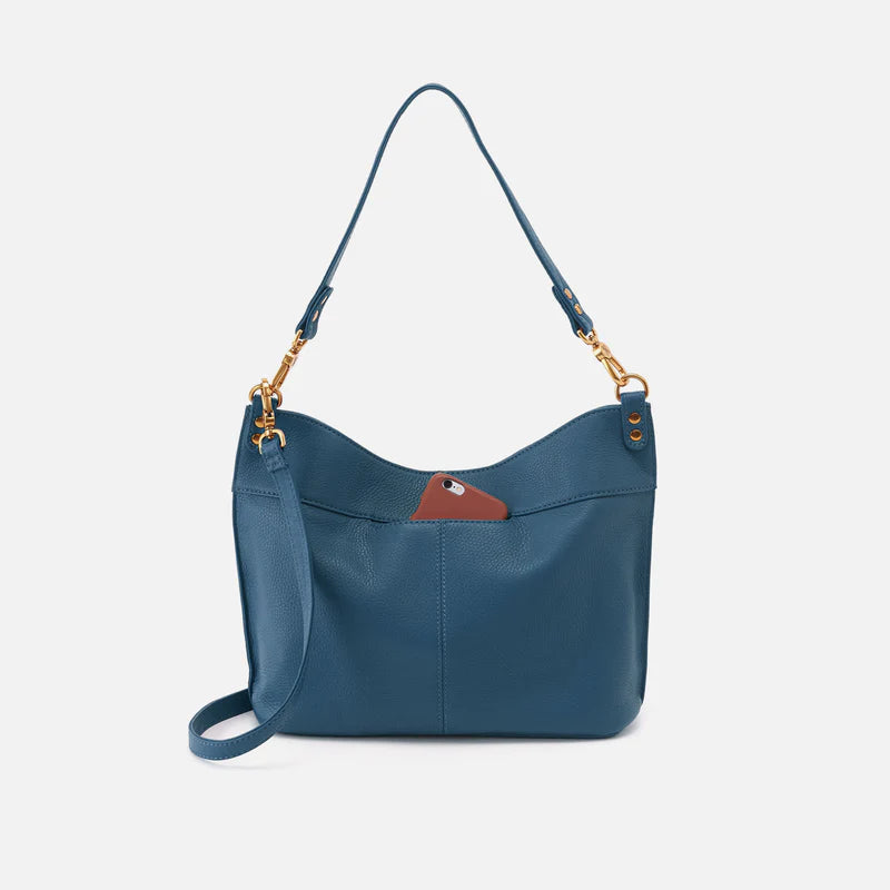 phone pocket view of Peacock Feather Pier Crossbody Shoulder Bag