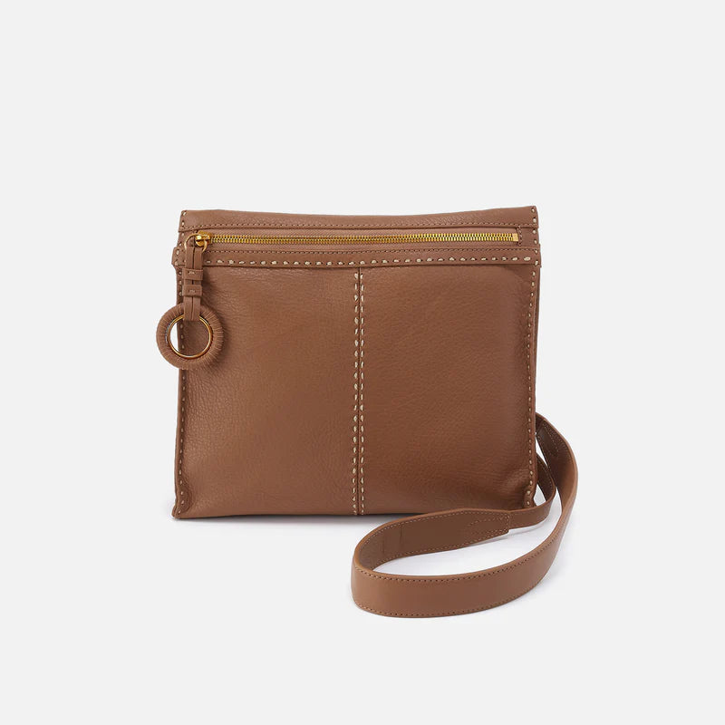 front view of the austin medium crossbody in timber brown
