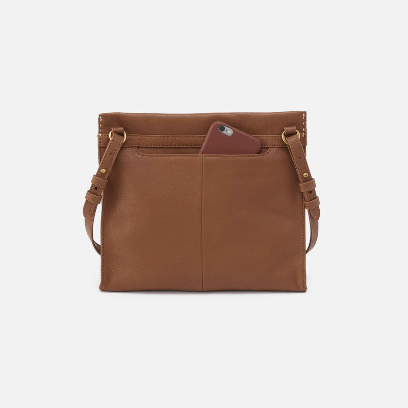 back view of the austin medium crossbody in timber brown