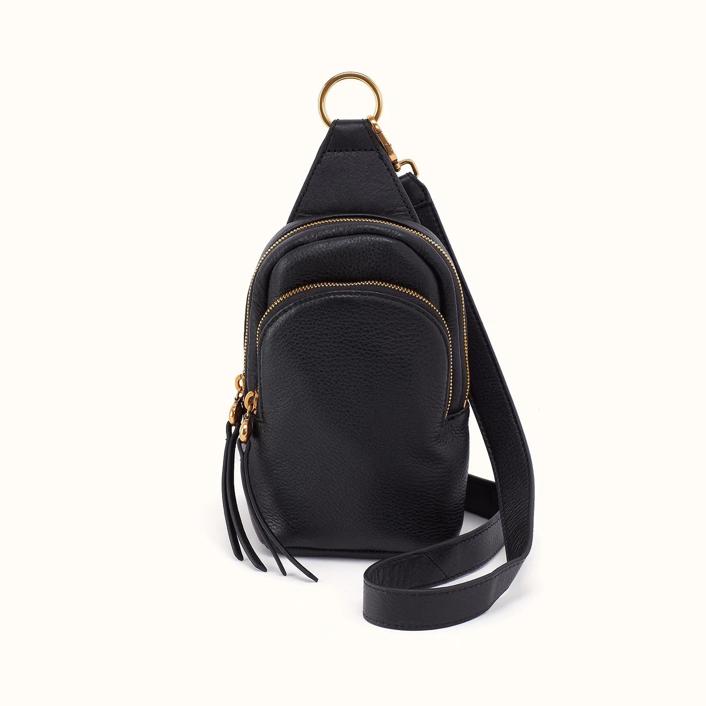 front view of the fern small sling in black