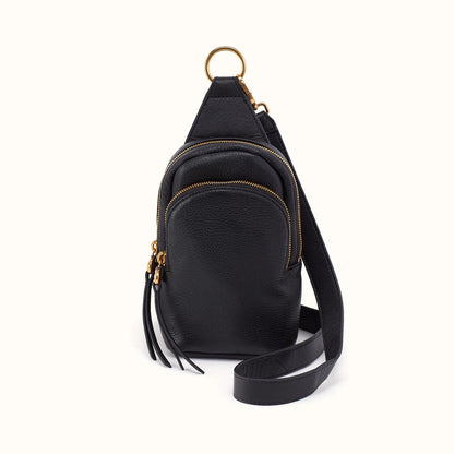 front view of the fern small sling in black