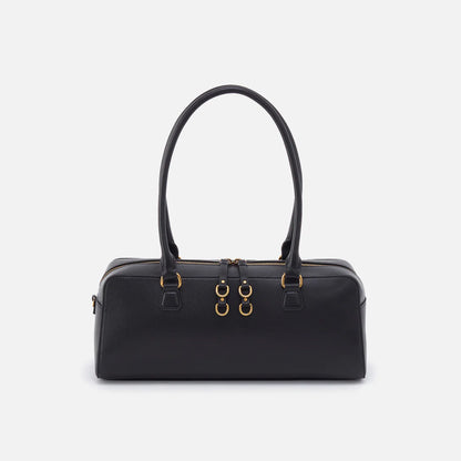 front view of the Sadie Satchel in black