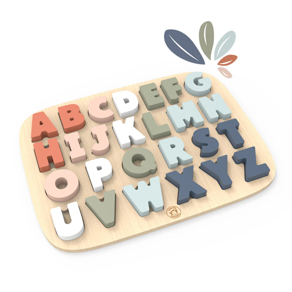 assembled alphabet puzzle.