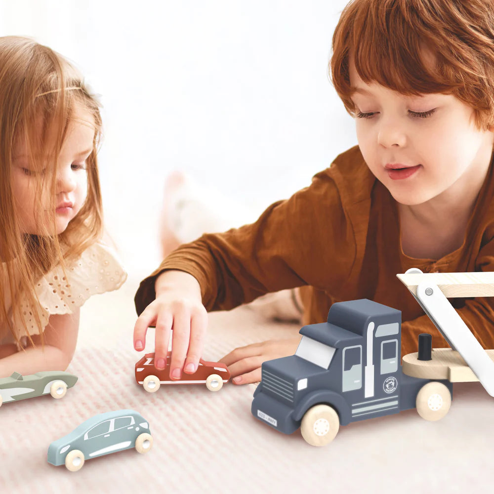 children playing with Car Transporter.