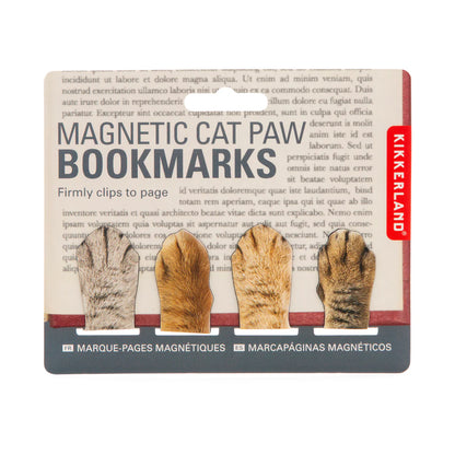 4 magnetic paw bookmarks on their card packaging.
