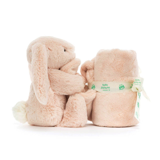 side view of blush Bashful Bunny Soother Plush Toy