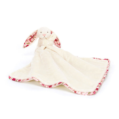 front view of Blossom Bunny Soother Plush Toy Cream Berry
