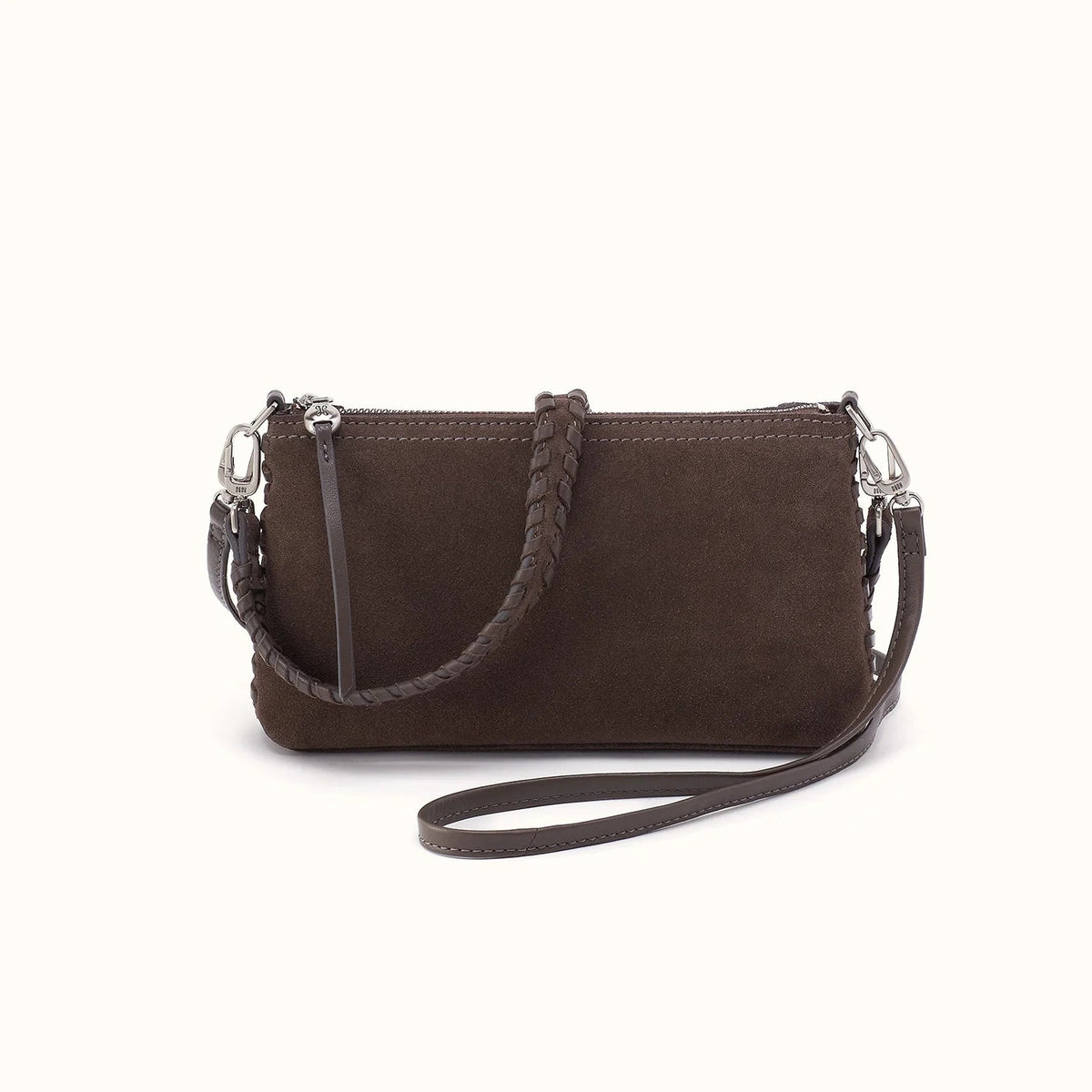 front view of the darcy cross body in the color hearthstone