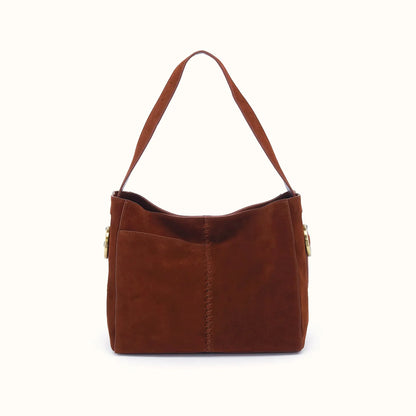 front view of the render shoulder bag in chocolate