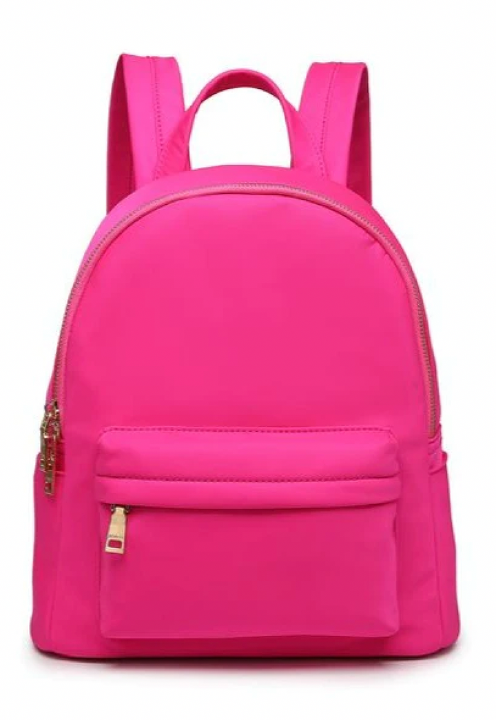 hot pink Phina Nylon Backpack on a white background.