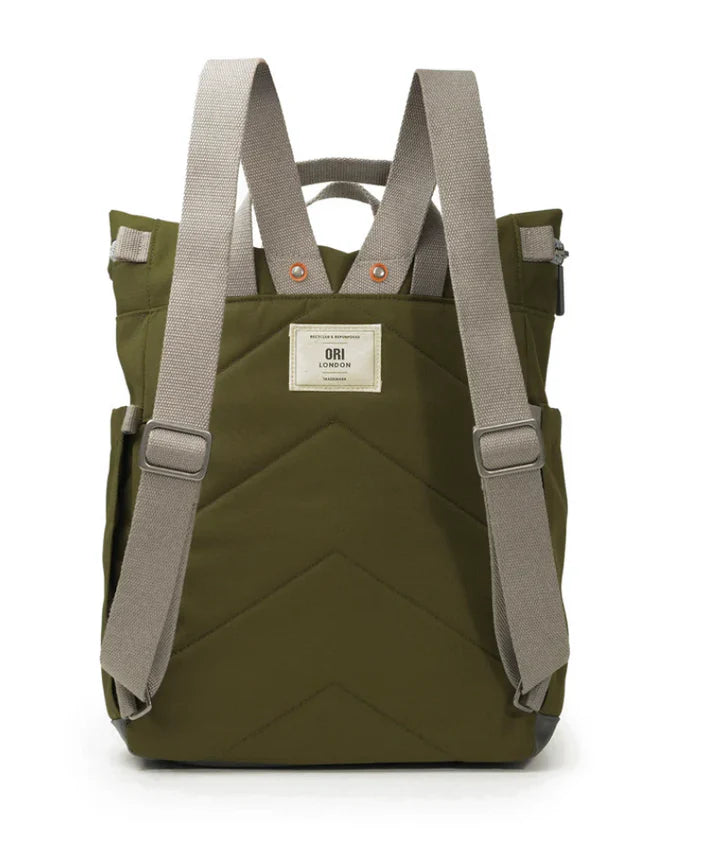 back view of moss Richmond backpack.
