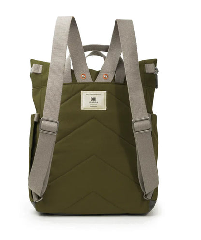 back view of moss Richmond backpack.
