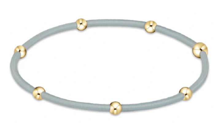 mint hair tie bracelet wiht gold beads