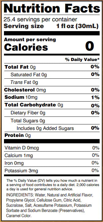 Nutrition facts and ingredient list. Please call 501-327-2182 for more information.