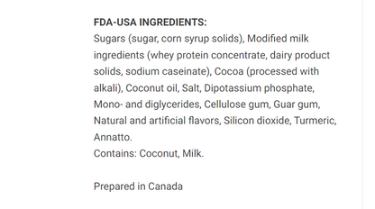 Ingredient list. Please call 501-327-2182 for more information.