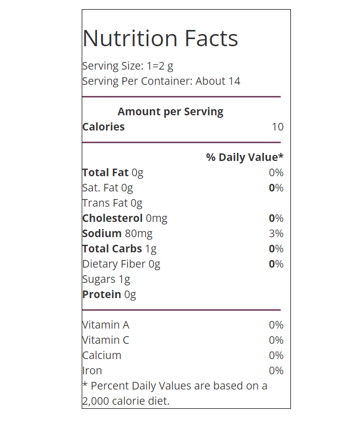 nutrition facts. Call 501-327-2182 for more information.