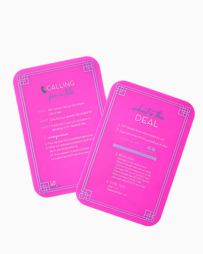 back side of pink tile shuffler cards