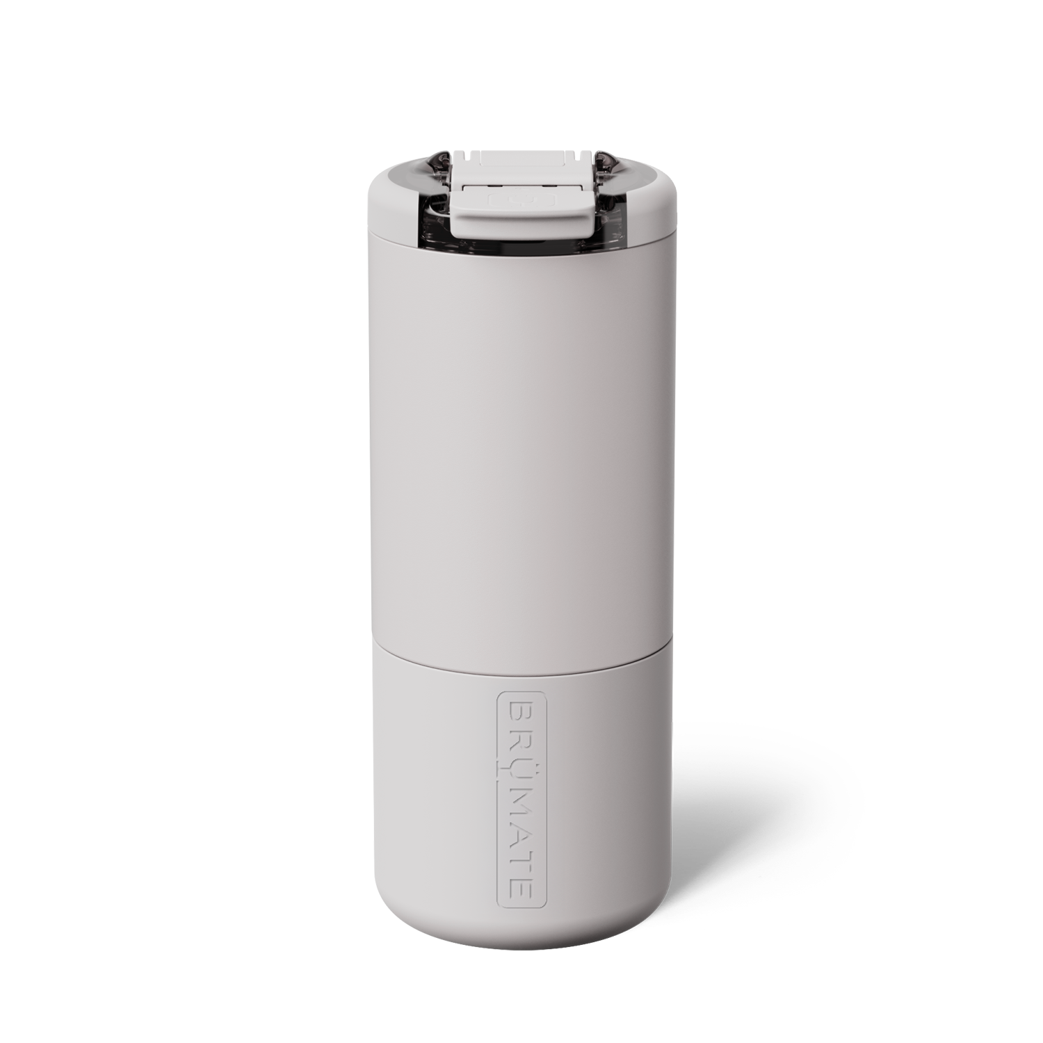 insolated tumbler with lid in a light grey hue