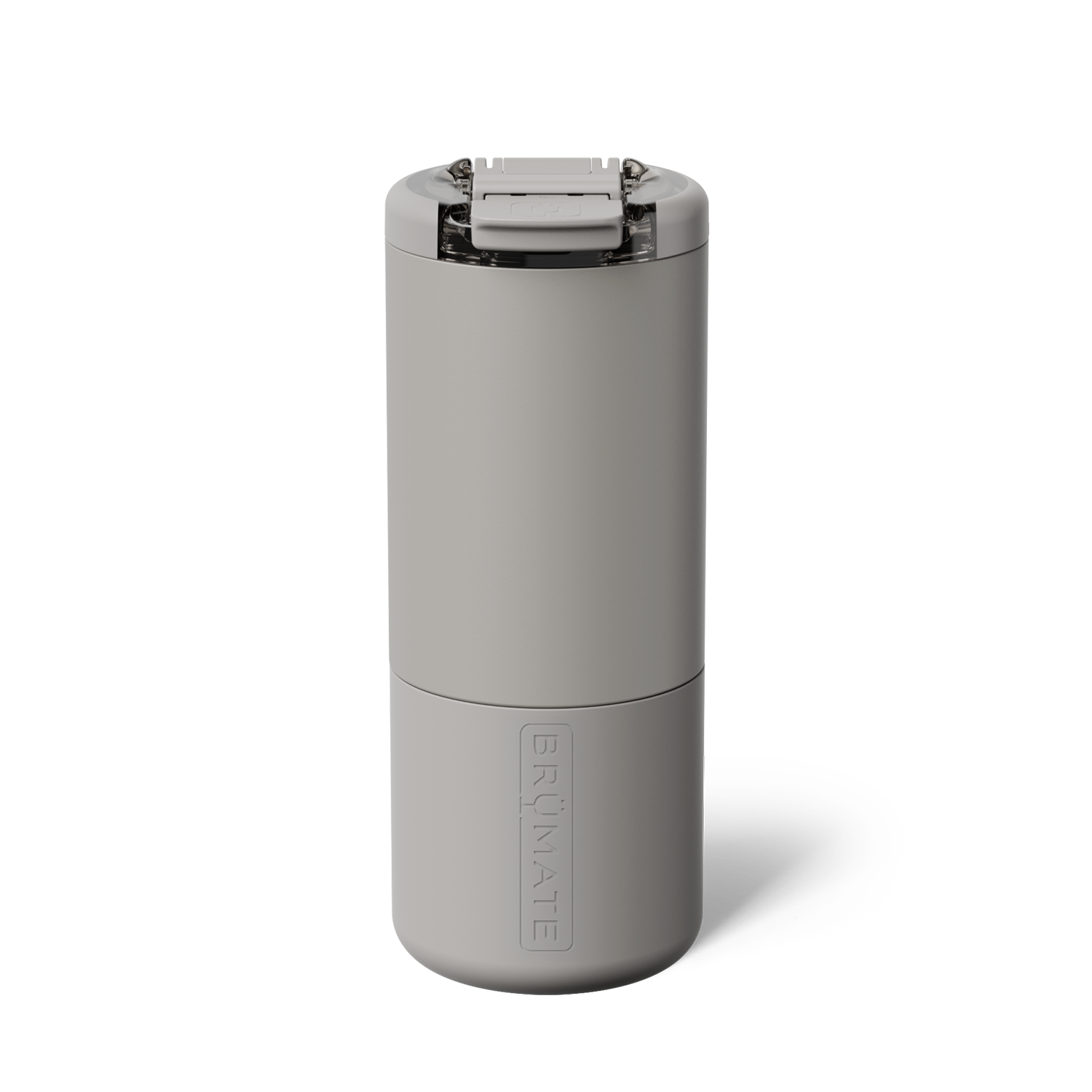 insolated tumbler with lid in a milky grey hue