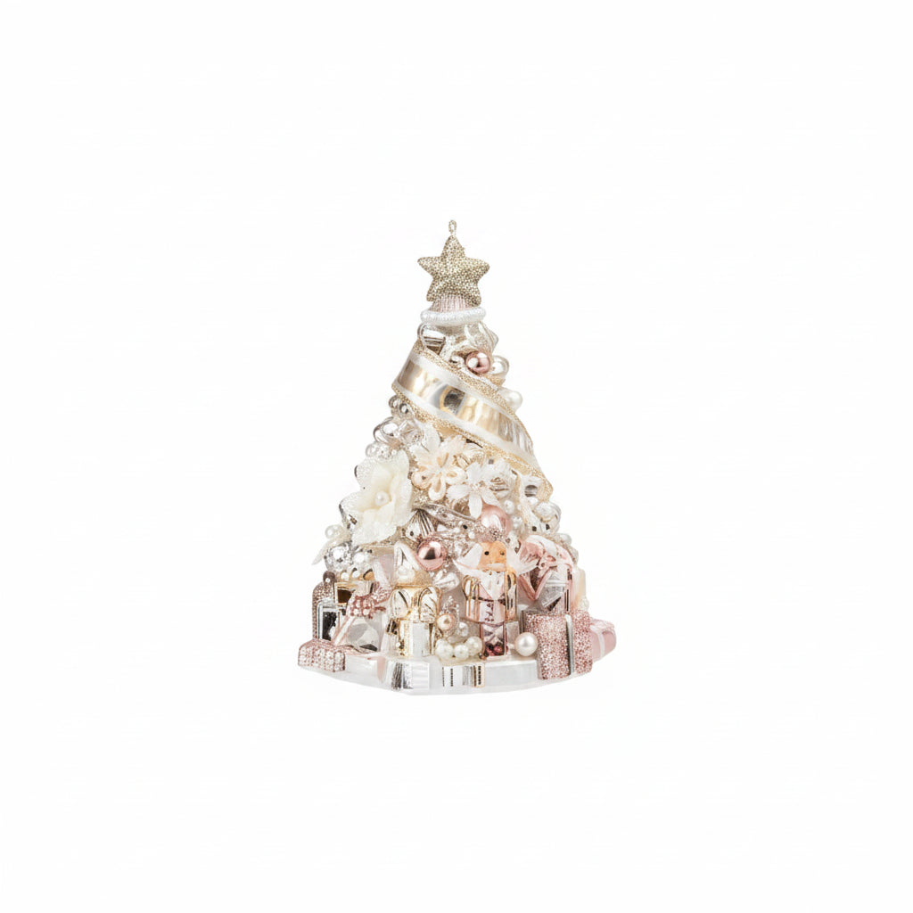 silver, gold, a gem christmas tree ornament
