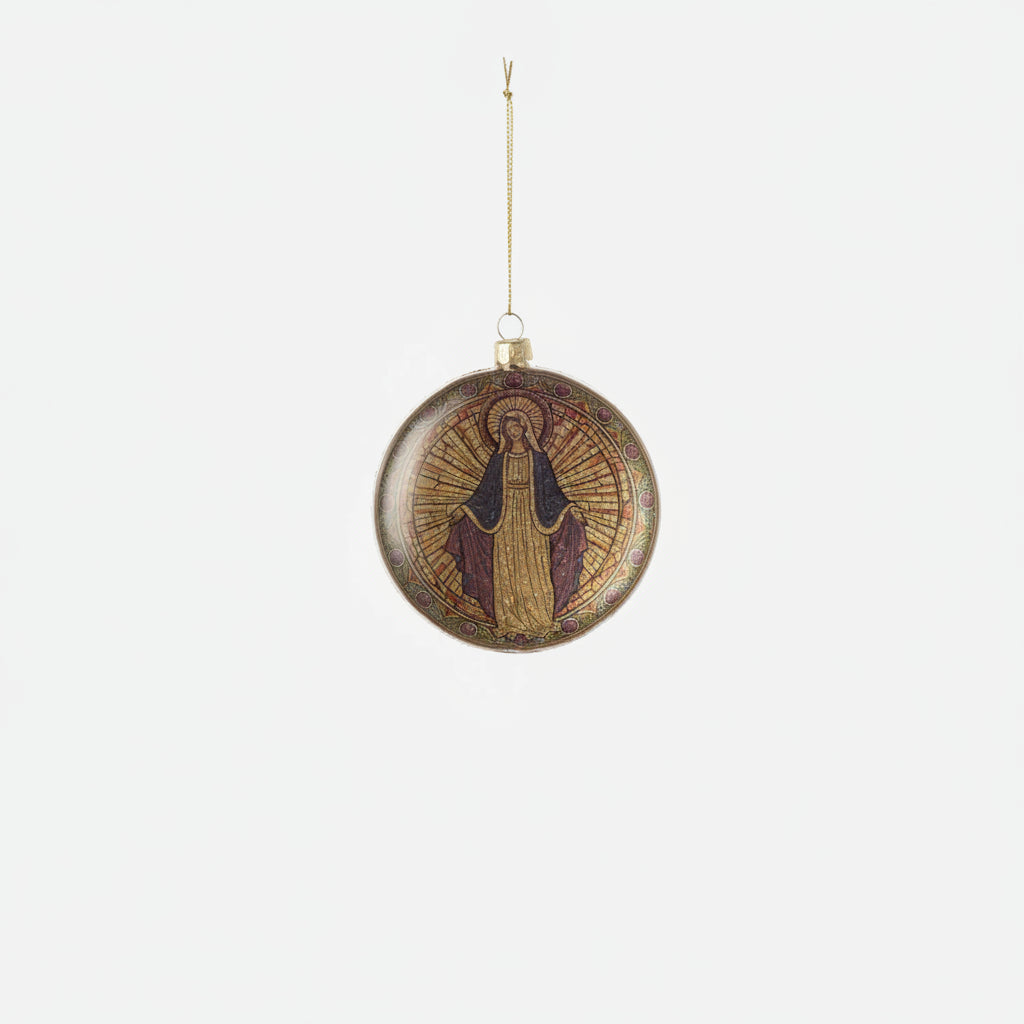ornament featuring mary with golden details